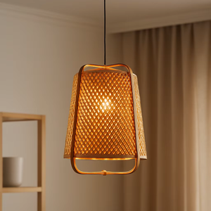 ECONA Lampe suspendue en bambou léger et durable faite à la main avec un design moderne et élégant - Product Image 1