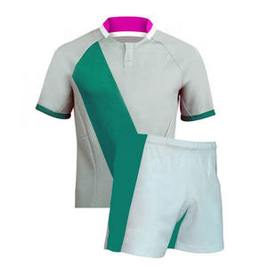 Conjunto de uniforme de Rugby de secado rápido antibacteriano transpirable de poliéster 100%, ropa deportiva de tamaño personalizado, camisetas de Rugby de manga corta, pantalones cortos para - Product Image 1
