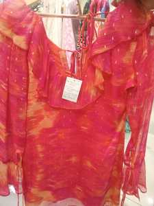 100% coton gaze tie-dye caftan haut Boho couverture de plage avec pompon ourlet bouton décoration été décontracté hauts amples pour vêtements de villégiature - Product Image 4