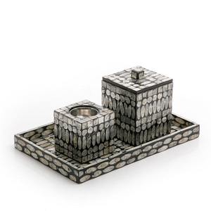 Ensemble de luxe Ramadan bruleur d'encens en nacre bougeoir fait à la main avec design arabe décoration de la maison - Product Image 3