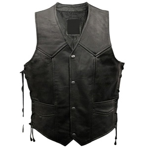 Gilet d'hiver en cuir décontracté de style personnalisé de haute qualité, gilet en cuir de vache, gilet de mode, pour motards, service OEM - Product Image 2