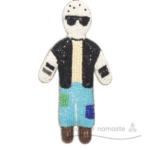 Ornamento di natale Rockstar fatto a mano eco-friendly con perline musica a tema festa decorazione regalo artigianale - Product Image 2