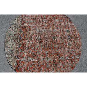 Tapis en Laine Turque Vintage Rouge Beige pour la Maison, Élégant et Confortable, Patchwork Classique de Grande Surface, 10mm, pour Couloir, 4.4ft X 4.4ft - Product Image 5