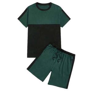 Conjunto de Verano de Alta Calidad para Hombre, Transpirable, Informal, de Punto, de Algodón Sólido, con Camiseta y Pantalones Cortos Estampados, Estilo Urbano - Product Image 5