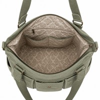 Tas Tote Hobo Kanvas Logo Kustom Multi Kantong untuk Wanita, 6 Kantong, Ritsleting Magnet, Tas Selempang Bulan Sabit untuk Sehari-hari