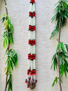 Cadena de guirnalda de campana de trabajo de flor de Rosa y jazmín al por mayor artificial para decoración de bodas y fiestas Floral ( 1 pieza) - Product Image 1