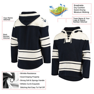 Jersey elegante con capucha de hockey sobre hielo para mujer con mezcla de algodón suave, parte delantera con cordones con logotipos, impresiones y gráficos personalizados - Product Image 5