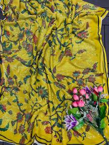 ผ้าไหมจอร์เจตต์ดีไซน์เนอร์ งานปักเลื่อม งานแต่งงานแบบอินเดียดั้งเดิมและทันสมัย ชุดสำหรับงานปาร์ตี้ คุณภาพสูง ผ้าซารีสำหรับผู้หญิง 5.50 - Product Image 4