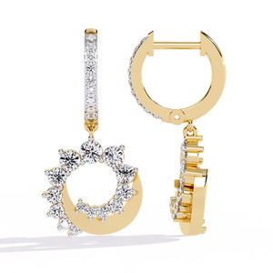 Boucles d'oreilles en or 18 carats brillantes avec diamant de laboratoire, bijoux de luxe en diamant - Product Image 6