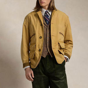 Vestes 100% coton pour hommes, couleur unie, style High Street, toile, quantité minimale de commande bas pour l'extérieur. - Product Image 3