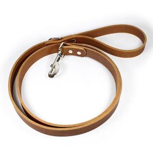 Correa de perro de cuero clásica de alta calidad, accesorios genuinos para mascotas con gancho de presión de latón plateado personalizado, moda para mascotas a la moda - Product Image 2