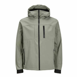 Veste Softshell à Capuche pour Hommes, Respirante, Imperméable, Écologique, Décontractée, pour la Randonnée, Veste d'Hiver avec Logo sur le Devant - Product Image 1