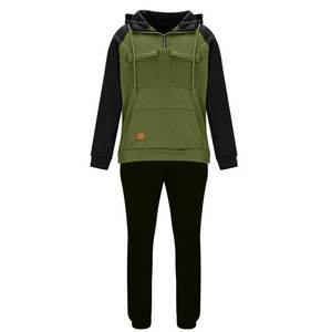 <b>Zip</b> Fleece Winter Solid 100% Cotton Printed Tracksuits for Women Plus Size <b>2</b> Piece Hooded <b>Sweatshirts</b> with Pockets Elastic - Product Image 4