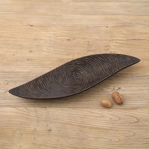 Bandeja de servicio negra de estilo antiguo con diseño elegante, perfecta para Decoración de mesa para el hogar, presentación de cocina y comedor - Product Image 1