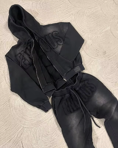 Sweat à capuche brodé personnalisé pour hommes 100% coton Sweat à capuche zippé Streetwear Zip-up Sun faded Oversized for Puff Print Zipper Hoodies - Product Image 5