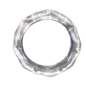 Bracelet en résine transparente de haute qualité pour femmes, motif ondulé irrégulier, bracelet en acrylique lucite, style minimaliste effet verre - Product Image 4