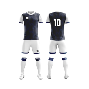 Meilleure vente Uniforme d'équipe de football Ensemble fabricant vente en gros direct d'usine Polyester Unisexe Couleurs unies Football à manches courtes - Product Image 6