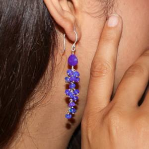 Pendientes colgantes con cuentas de ópalo etíope de fuego de lavanda para mujer, joyería de moda de estilo Vintage de 2 pulgadas - Product Image 2