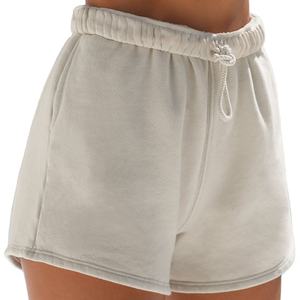 High Quality Women's Sports Sweat Shorts 100% Cotton Terry Fleece Jogging Wear Pattern Rivet Decoration Hot Sale Women's Shorts - Product Image 3