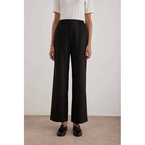 Women's Flannel <b>Wool</b> Suit <b>Pants</b> Black - Product Image 2