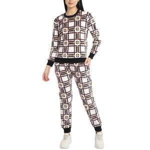 Último elegante bloque impreso chándal al por mayor Logo Otoño e Invierno nuevo Casual suéter chaqueta ropa deportiva terciopelo Jogger chándal - Product Image 1