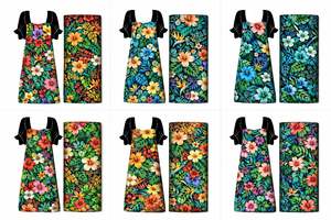 Robe Mumu polynésienne - Style insulaire hawaïen micronésien, design maxi ample vintage pour l'été, plus courte, antistatique, lavable - Product Image 5