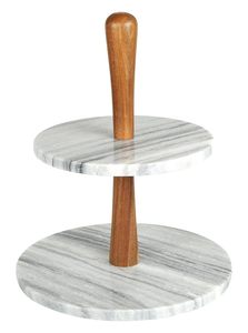 Support à gâteau en marbre blanc de luxe au design tendance et nouveau pour la mise en scène de table de haute qualité, offrant une présentation de desserts - Product Image 3