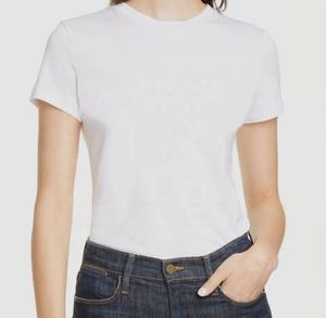 100% coton femmes T-Shirt à manches courtes t-shirt 100% jersey de coton 30/1 t-shirt court femmes T-Shirts femme vêtements - Product Image 5