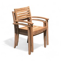Ensemble de table à manger ronde en teck avec 4 chaises, mobilier de restaurant, usage commercial, salon extérieur, hôtels, écoles, gymnases