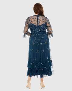 ชุดราตรีหรูหราประดับด้วยลูกปัดปักลายดอกไม้ทรงทรัมเป็ตชุดราตรีสไตล์งานปาร์ตี้ - Product Image 4