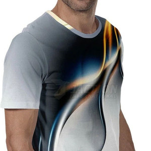 Camiseta de sublimación de algodón 100% de Color sólido para hombre, ropa informal cómoda holgada, transpirable, de secado rápido, de alta calidad - Product Image 3