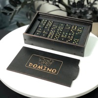 Jeu de dominos classique émeraude noir, en résine époxy écologique polie de qualité supérieure, forme rectangulaire, pour jeux de plein air, cadeau unique sur le thème des animaux