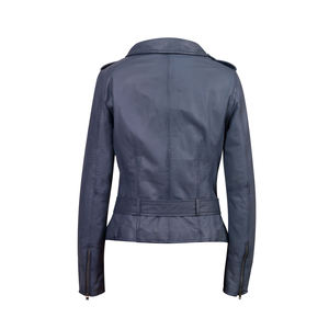 Chaqueta de piel de oveja auténtica para mujer, chaqueta de cuero recortada suave y fina de alta calidad para mujer - Product Image 4