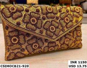 Designer Evening Silk <b>Clutch</b> Bag Handmade by Artisans Stylish Blend of Tradition Elegance Memorable Purse for Ladies' Parties - Product Image 2
