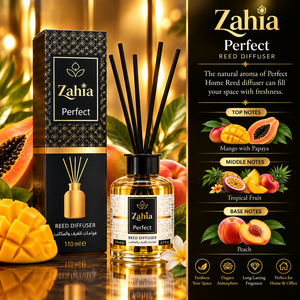 ZAHIA PERFECT Luxury Reed Diffuser 110ml Paraben Free Long Lasting 1 Month Home Fragrance Glass Bottle Cylinder Fiber <b>Sticks</b> - Product Image 2
