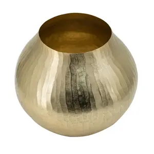 Modern Curved <b>Vase</b> Hammered <b>Texture</b> Gold Aluminum lightweight aluminum Modern Classic Home Living - Product Image 6