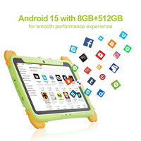 C Idea Fabricante 10,1 Pulgadas Tablet Android Quad Core 8GB + 512GB WIFI Educativo Kid Tablet para Niños con Funda (verde)