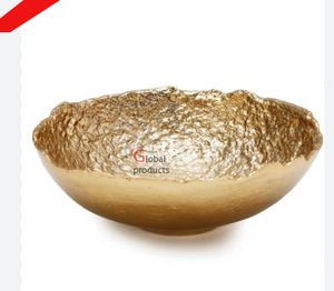 จานเสิร์ฟอาหารดีไซน์ทุบโลหะสีทองสำหรับโรงแรมบ้านและร้านอาหาร - Product Image 2