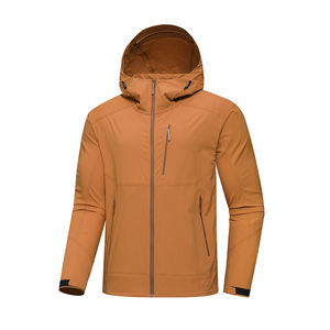 Veste à capuche pour homme en tissu imperméable et coupe-vent avec poches zippées et poignets ajustables pour un usage décontracté en hiver - Product Image 2