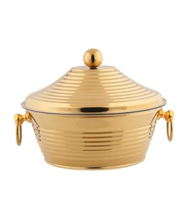 Prix de gros d'usine Plat de service chaud avec casserole et plat à bouton fini en métal doré et brillant Prix de vente disponible - Product Image 4