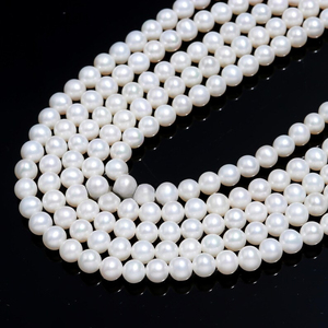 Perle synthétique d'eau douce AAA, 6 mm, lisse, forme Rondelle, couleur blanc indien personnalisée, certifiée par un tiers, pour perles de stylo en vrac - Product Image 2
