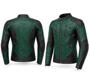 Chaqueta de Motocicleta Deportiva de Cuero OEM |   Verde Esmeralda, Negro, Azul, Verde |   Fabricante OEM ODM |   Diseño de Calidad Premium |   Carreras | - Product Image 3