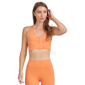 Soutien-gorge de sport respirant pour femmes haut de soutien rembourré pour l'exercice Yoga et course à pied femmes soutien-gorge de sport avec dos croisé - Product Image 1