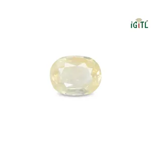 Saphir Jaune Naturel de 6,54 Carats (Pukhraj) - Pierre Précieuse Facettée Taille Émeraude - Product Image 1