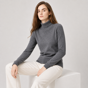 Suéter <span class=keywords><strong>Navideño</strong></span> Personalizado para <span class=keywords><strong>Mujer</strong></span>, <span class=keywords><strong>Cuello</strong></span> <span class=keywords><strong>Alto</strong></span>, Ajustado, de Cachemira - Product Image 2