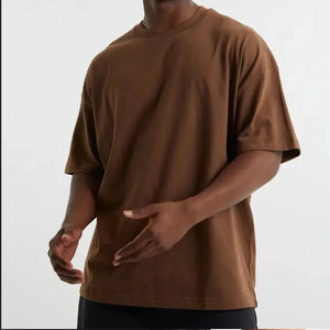 Camiseta de gran tamaño pesada GSM 350, camiseta con logotipo personalizado, cuello grueso, cuello simulado, camiseta de peso pesado de alta calidad para hombres - Product Image 4