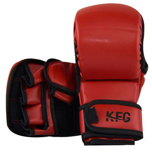 Heavy Duty Kick Boxing MMA Leather Gloves with Adjustable Wrist Strap & Moisture Wicking for <b>Repeated</b> Exercise and Conditioning - Product Image 1