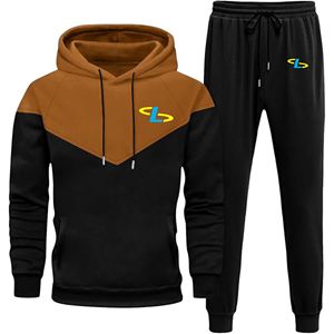 Ensemble de jogging personnalisé, sweat-shirt à capuche et pantalon de survêtement à jambe droite évasée, survêtement pour homme, lavage à l'acide - Product Image 3