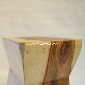 Suar Wood Modern <b>Stool</b> Chair Handmade with Natural Wood Texture for Living Room <b>Bedroom</b> Hotel Apartment or Villa Patio - Product Image 3