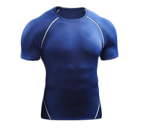 OEM custom logo embroidery printed design Men's Fitness Short Sleeve Sweat-Absorbing Quick-Drying Round Neck T-Shirt - Product Image 6